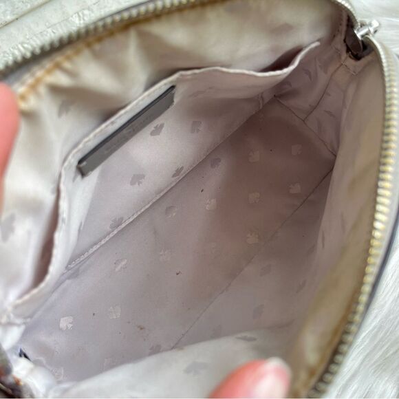 KATE SPADE Grey Leather Patterson Drive Dome Crossbody Messenger Bag Mulberry - Picture 10 of 10